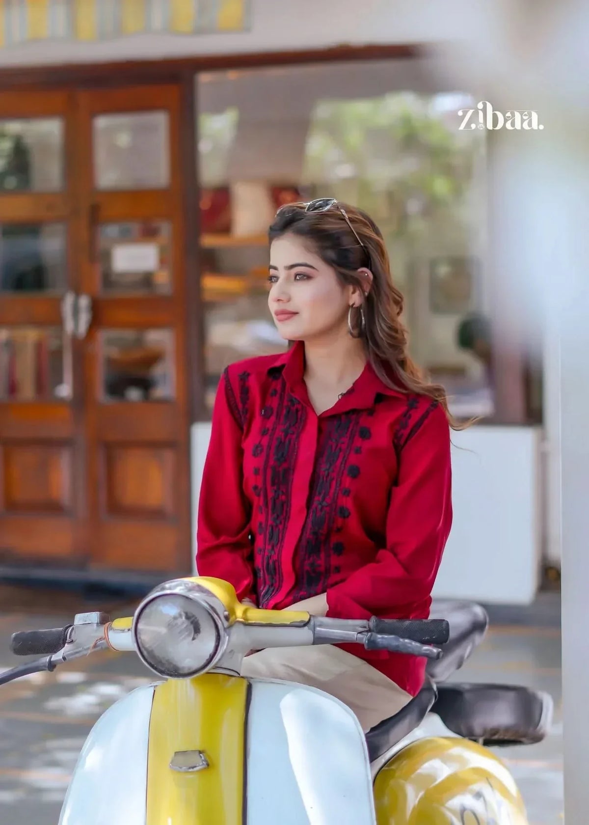 Husn Ruby Luxury Rayon Chikankari Shirt