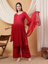 Meher Chikankari Ombre Rayon Co-ord Set (Maroon)