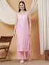 Raha Chikankari Strappy Rayon Co-ord Set (Baby Pink)