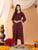 Ananya Chikankari Kurta Pant Cotton Co-ord Set (Brown)