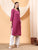 Alina Chikankari Modal Straight Kurta (Wine)