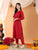 Ananya Chikankari Kurta Pant Cotton Co-ord Set (Maroon)