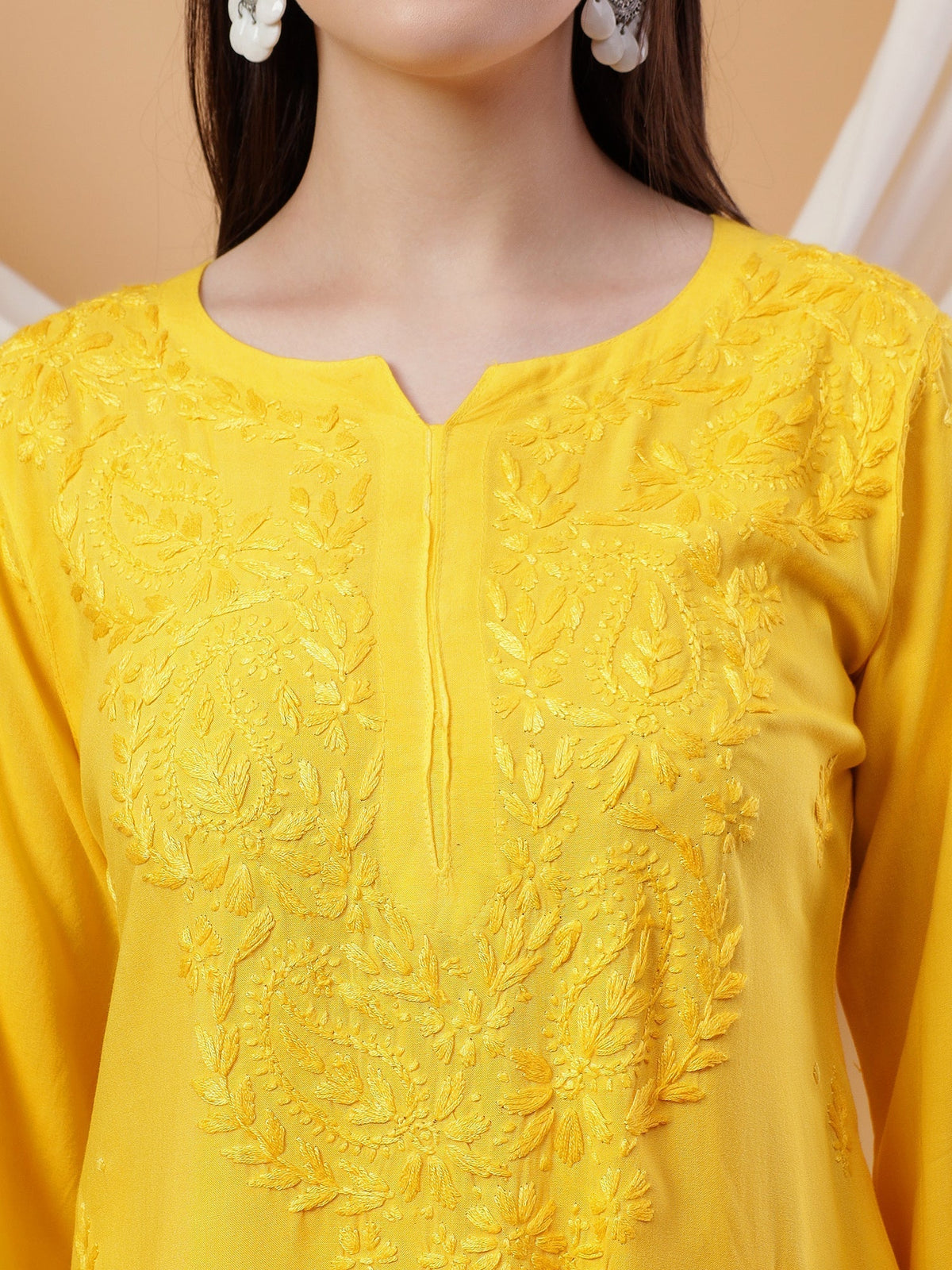 Meher Chikankari Ombre Rayon Co-ord Set (Yellow)