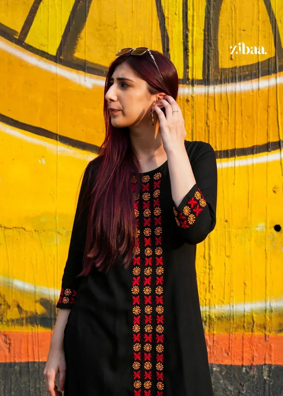Husn Luxury Rayon Black Chikankari Kurta Set