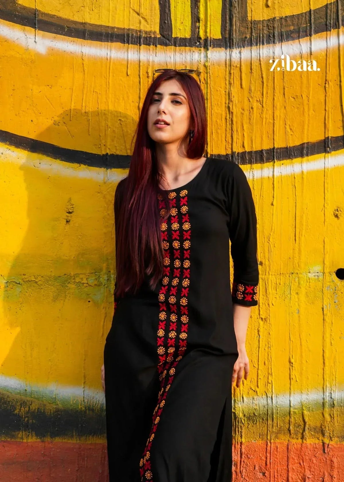 Husn Luxury Rayon Black Chikankari Kurta Set