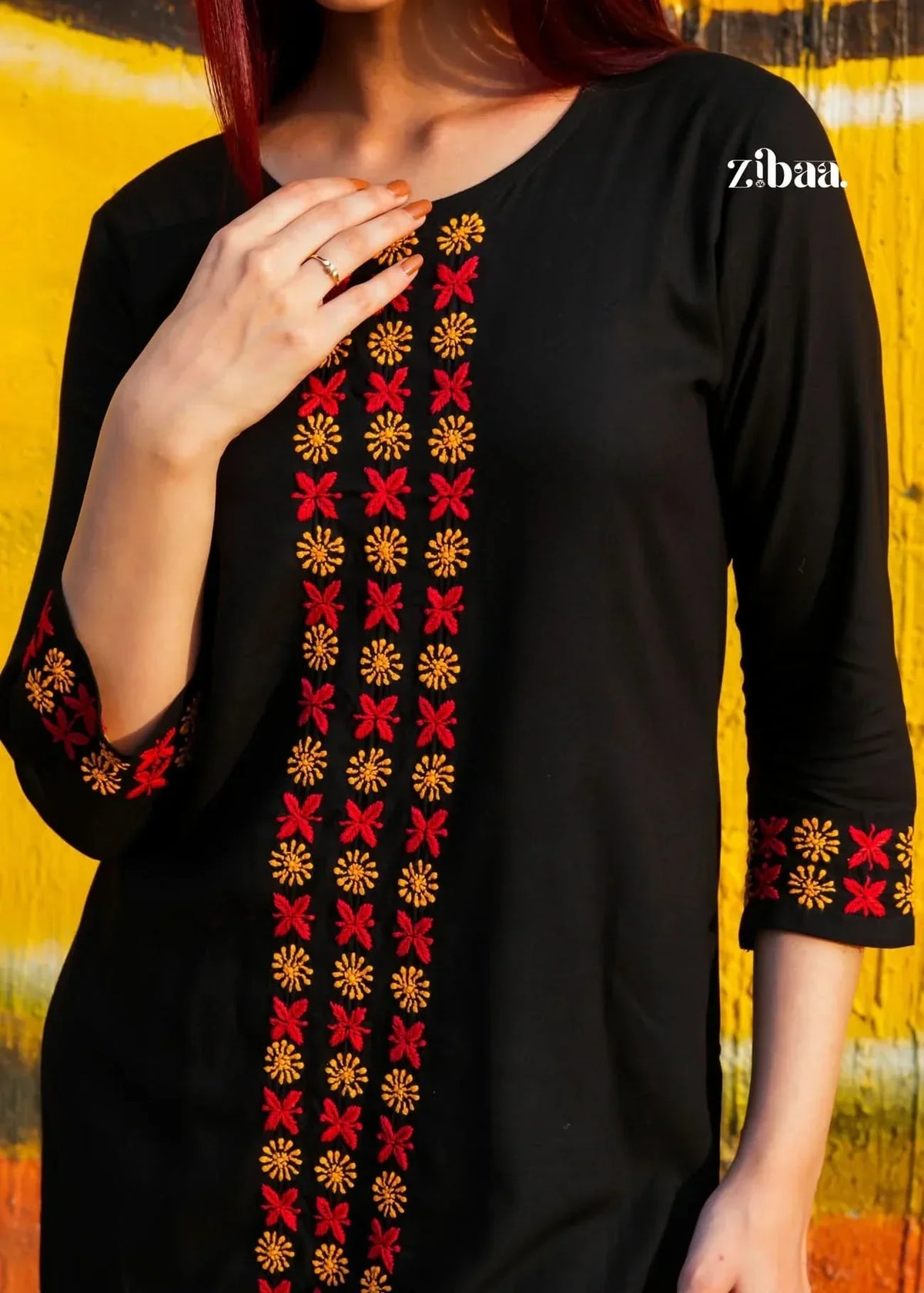 Husn Luxury Rayon Black Chikankari Kurta Set