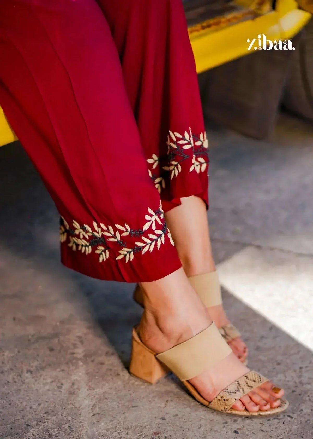 Husn Deep Burgundy Luxury Rayon Chikankari Coord Set