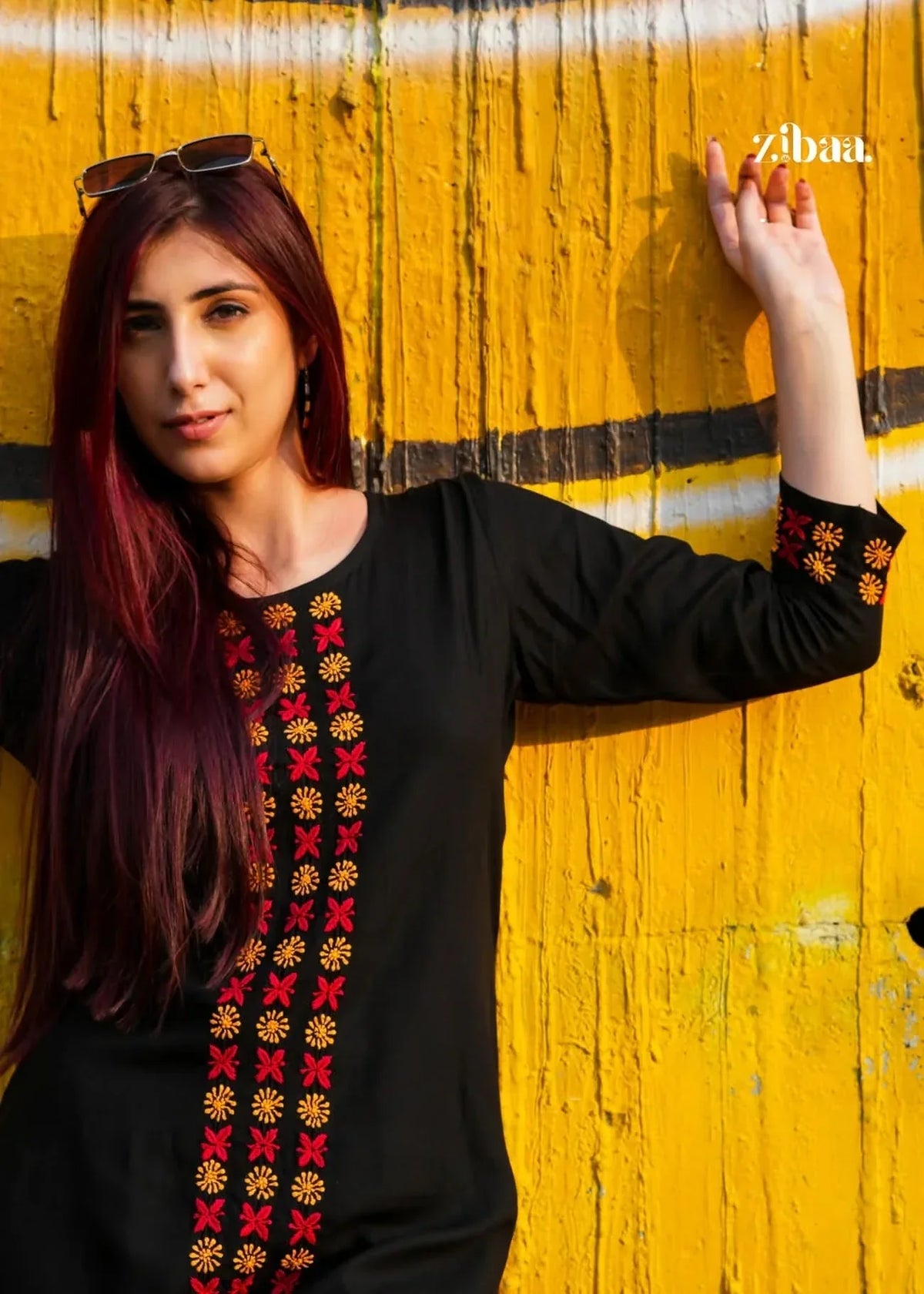Husn Luxury Rayon Black Chikankari Kurta Set
