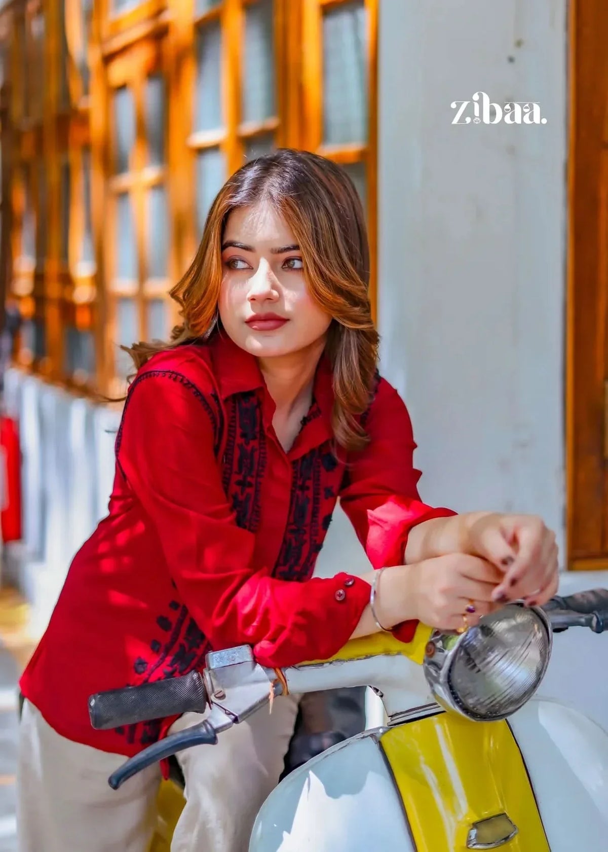 Husn Ruby Luxury Rayon Chikankari Shirt