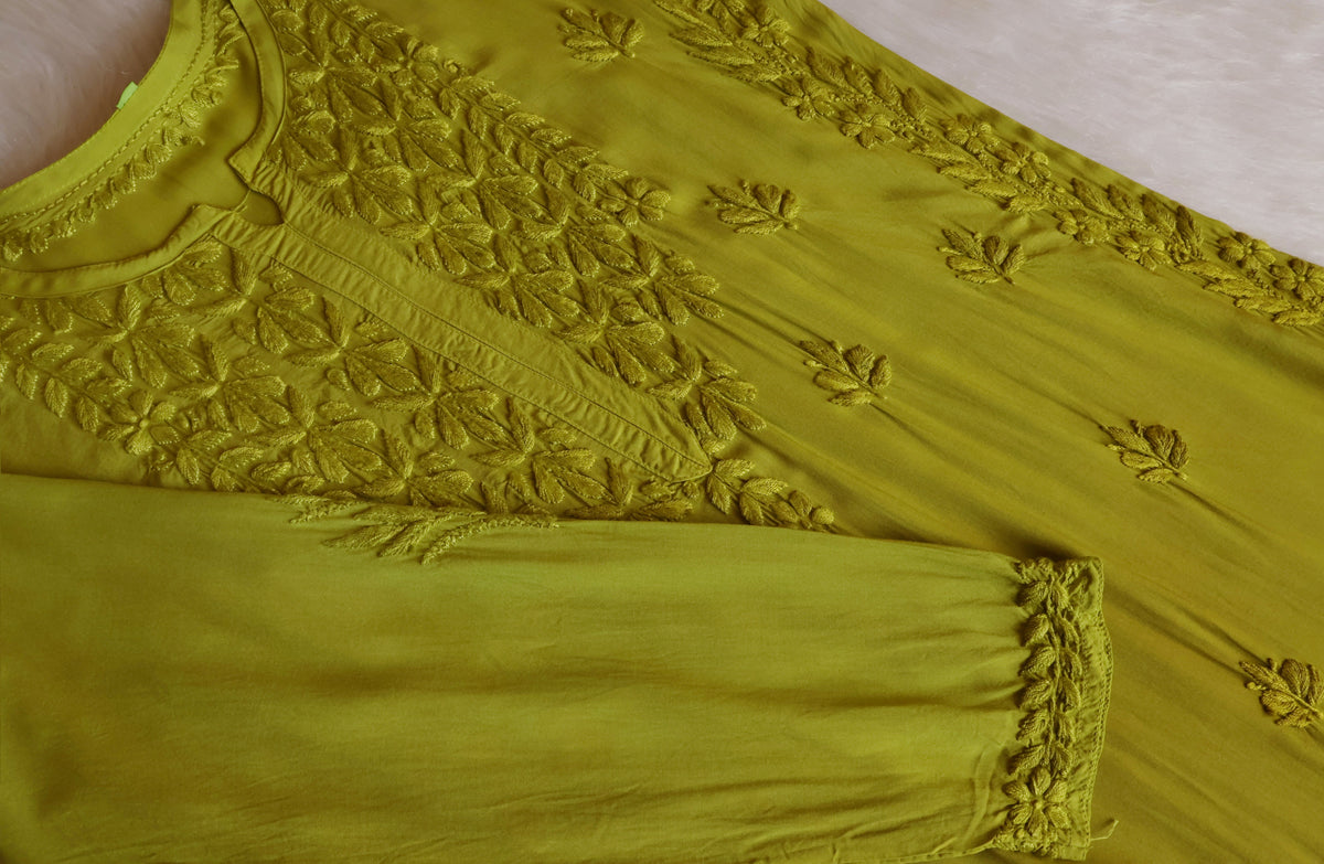 Duaa Olive Green Modal Ombre Kurta Pant set