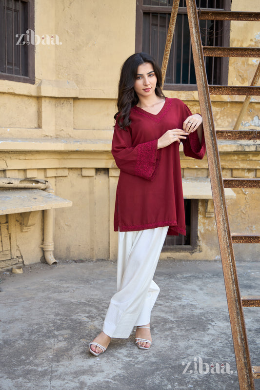 Nazm Mehroon Farshi Salwar Set