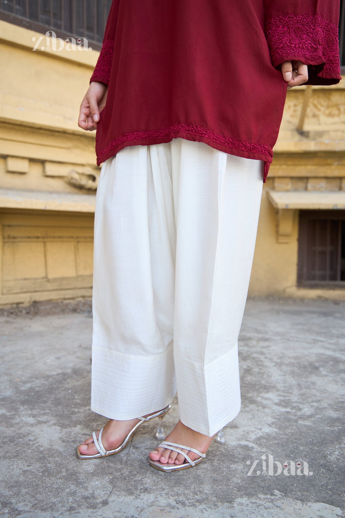 Nazm Mehroon Farshi Salwar Set