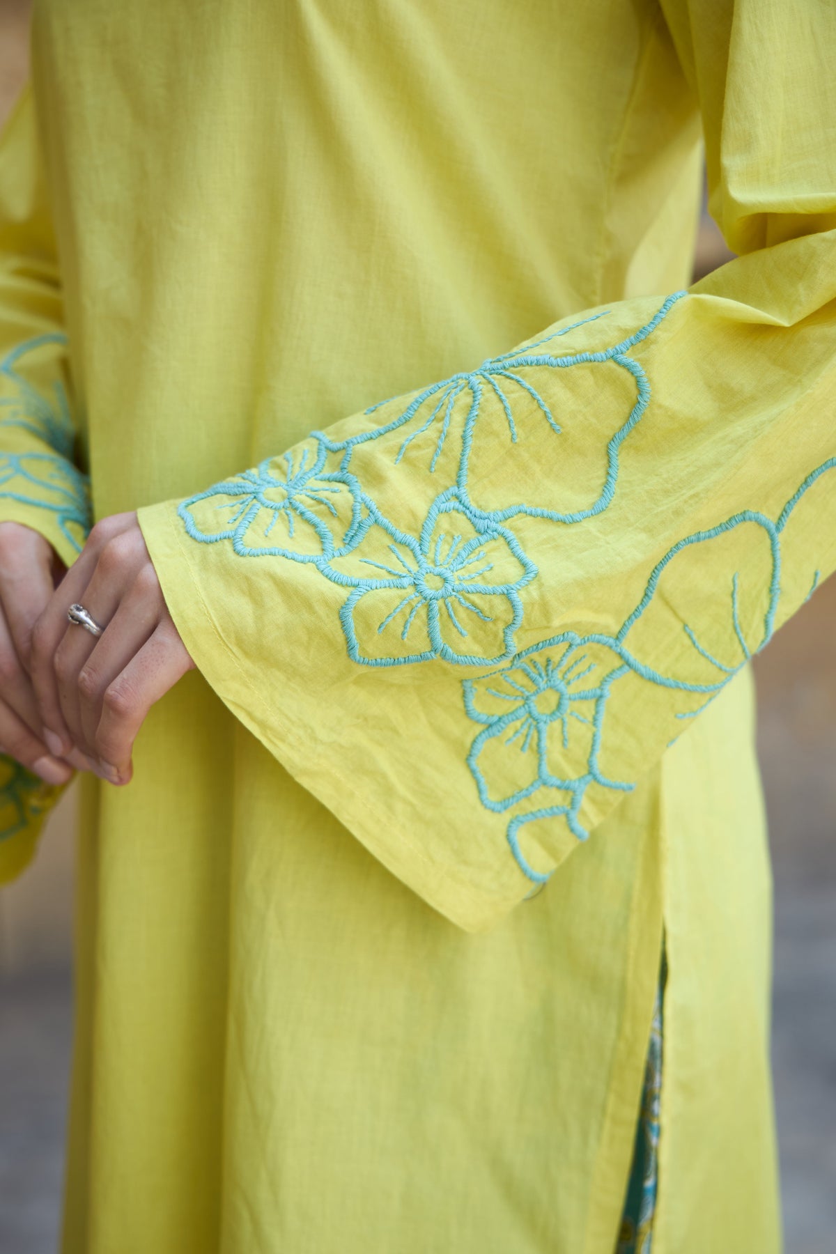 Saanjh Basanti Embroidered Kurta Set