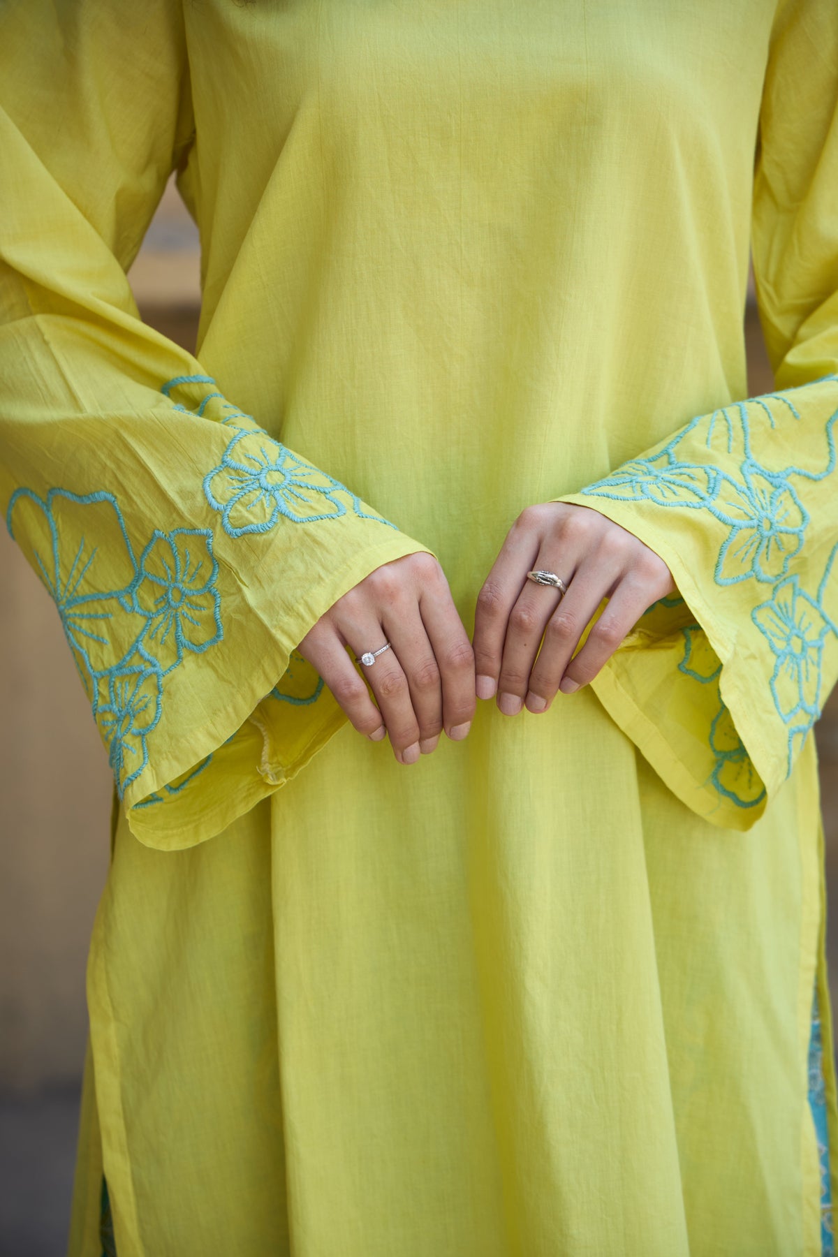 Saanjh Basanti Embroidered Kurta Set