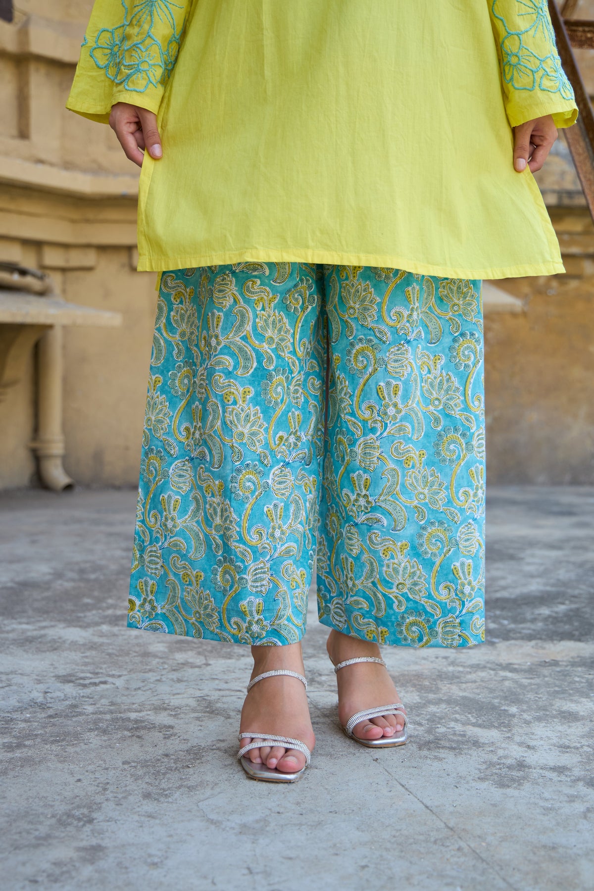 Saanjh Basanti Embroidered Kurta Set