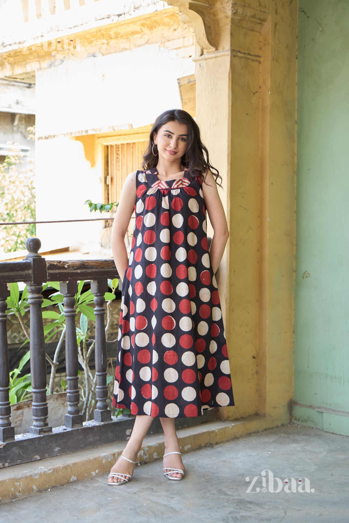 Saanjh Midnight Dot Dress
