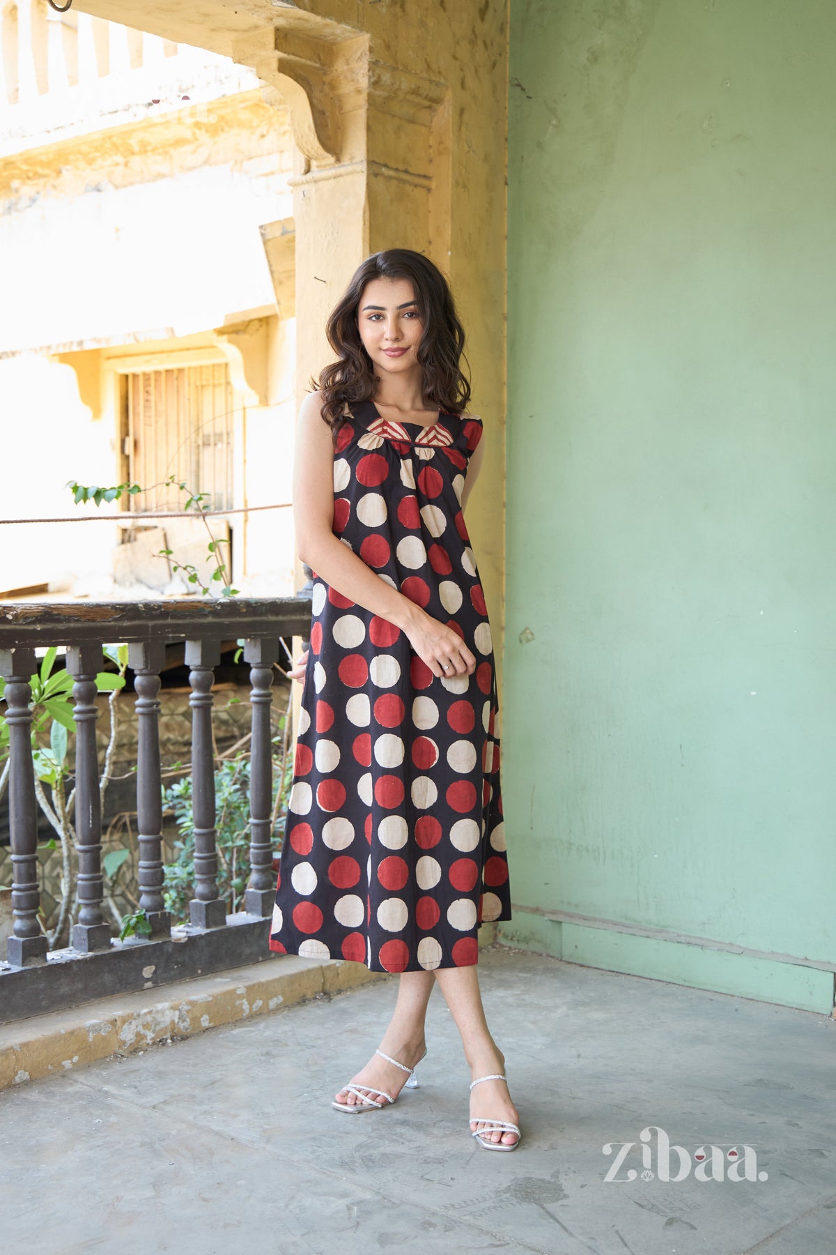 Saanjh Midnight Dot Dress