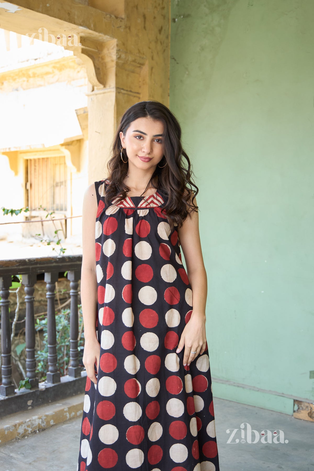 Saanjh Midnight Dot Dress
