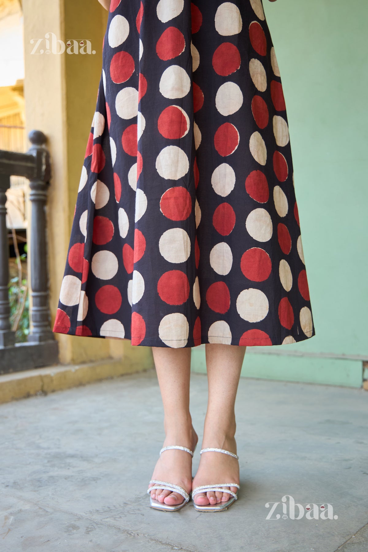 Saanjh Midnight Dot Dress
