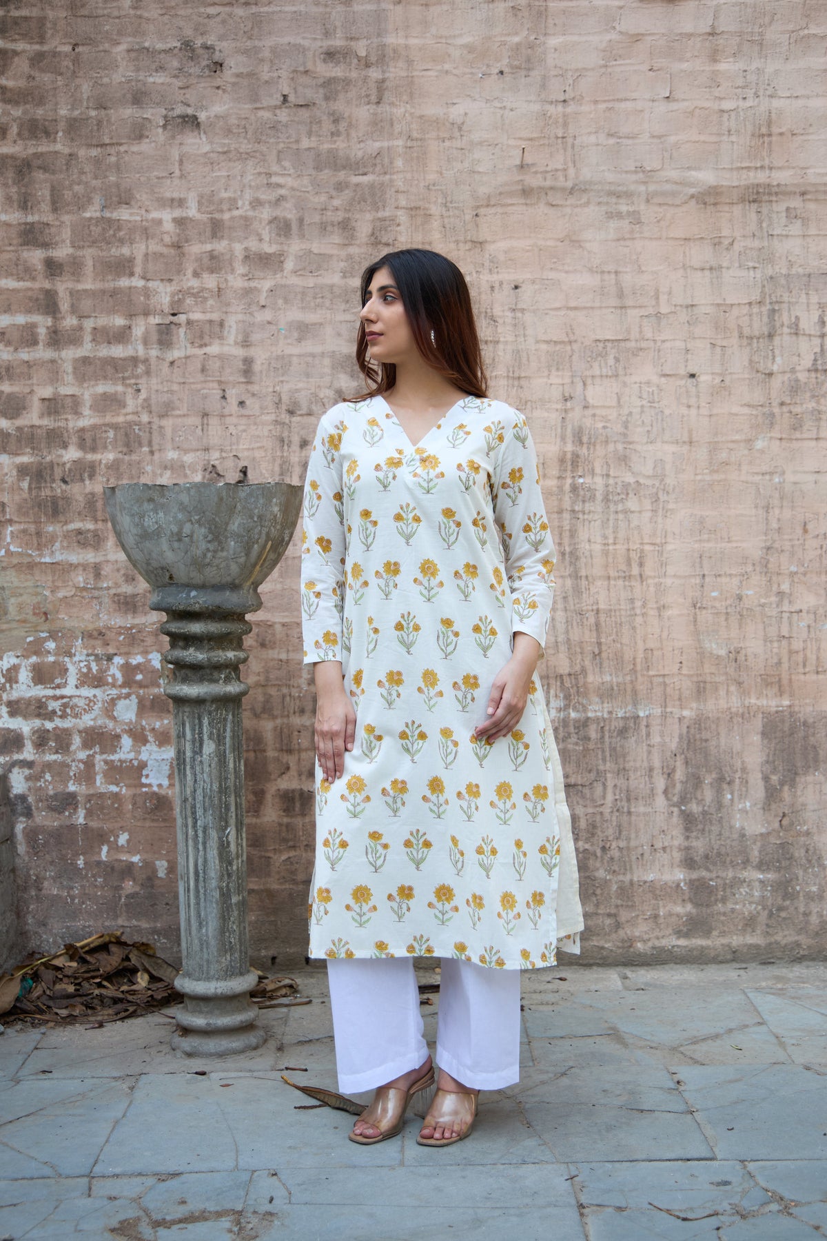 Saanjh Mustard Blossom Kurta Set