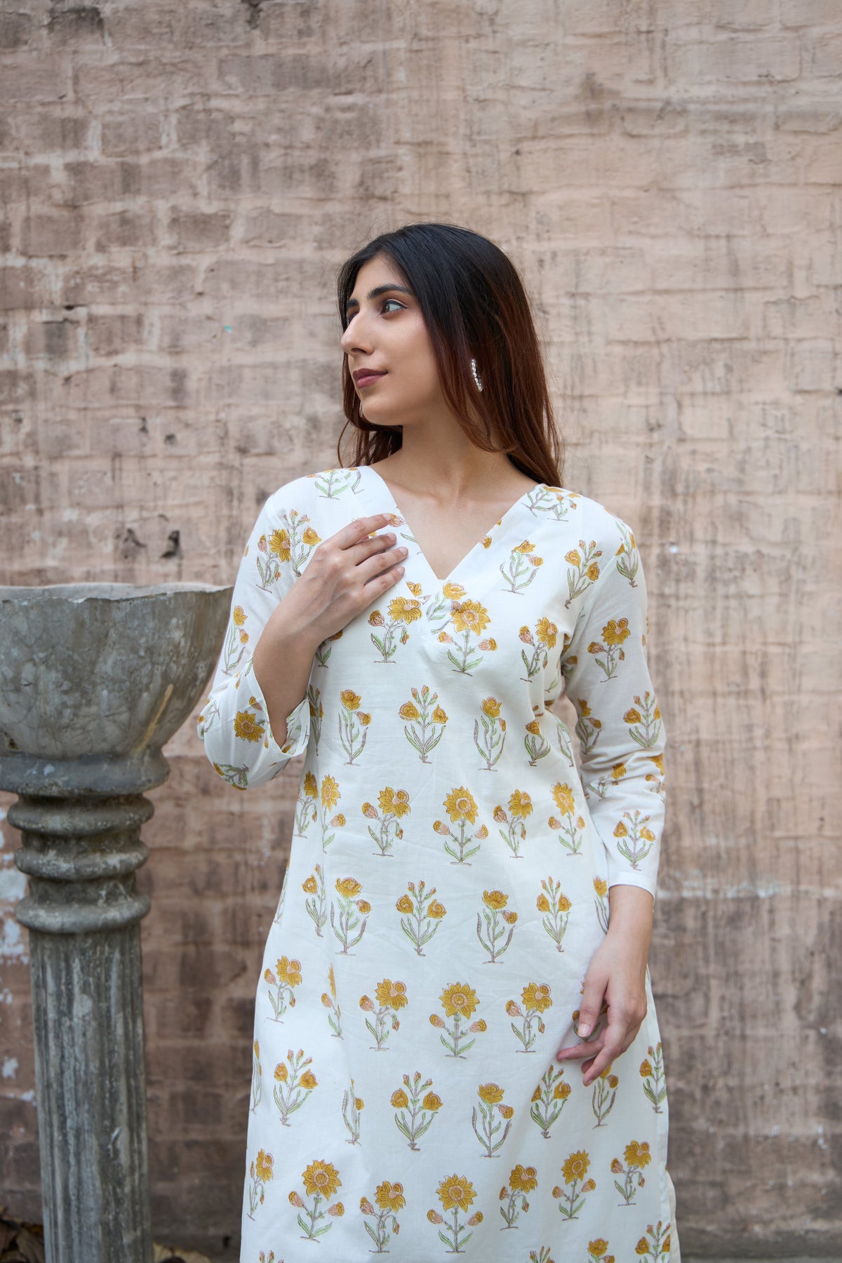 Saanjh Mustard Blossom Kurta Set
