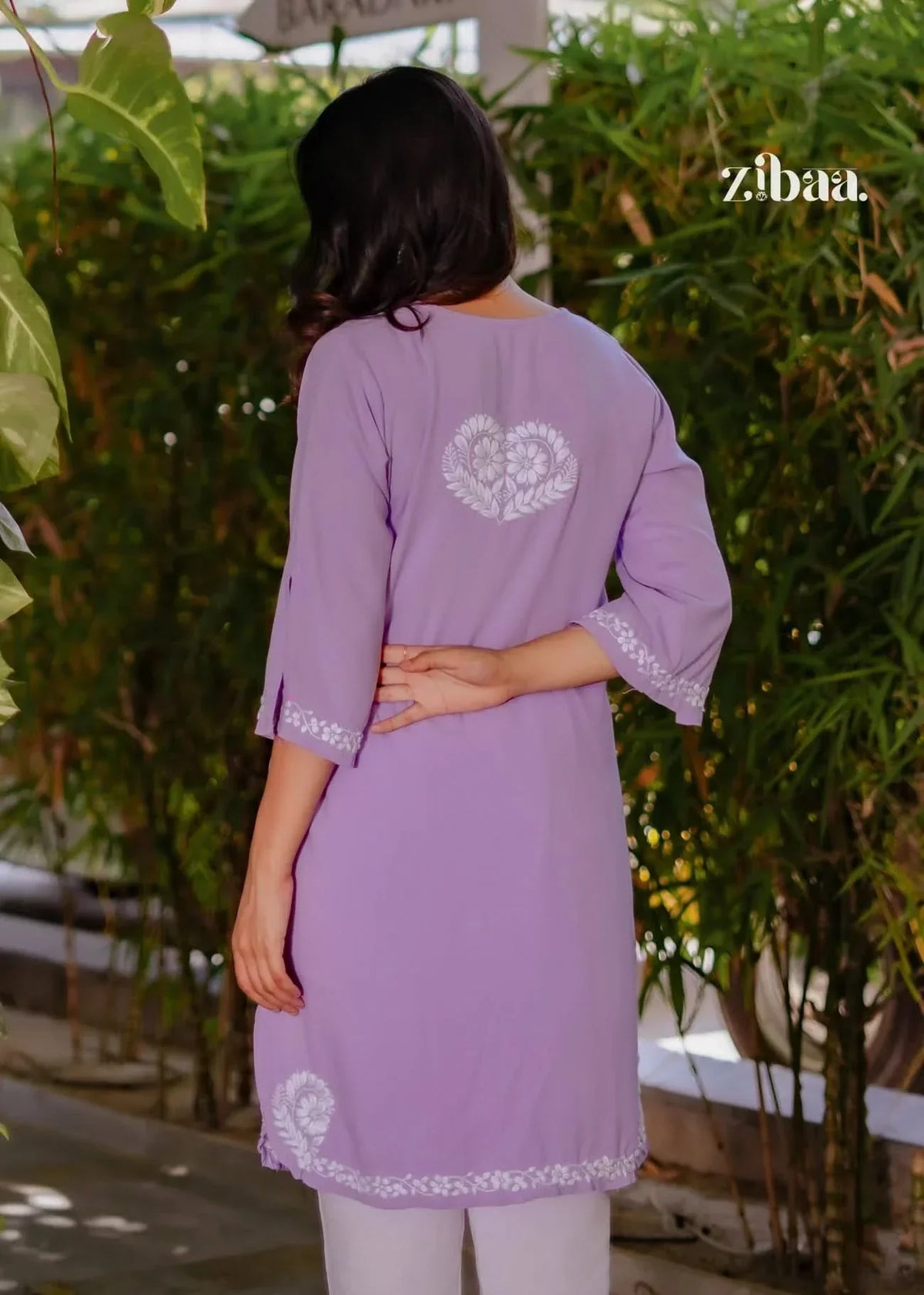Husn Lavender Luxury Rayon Chikankari Coord Set