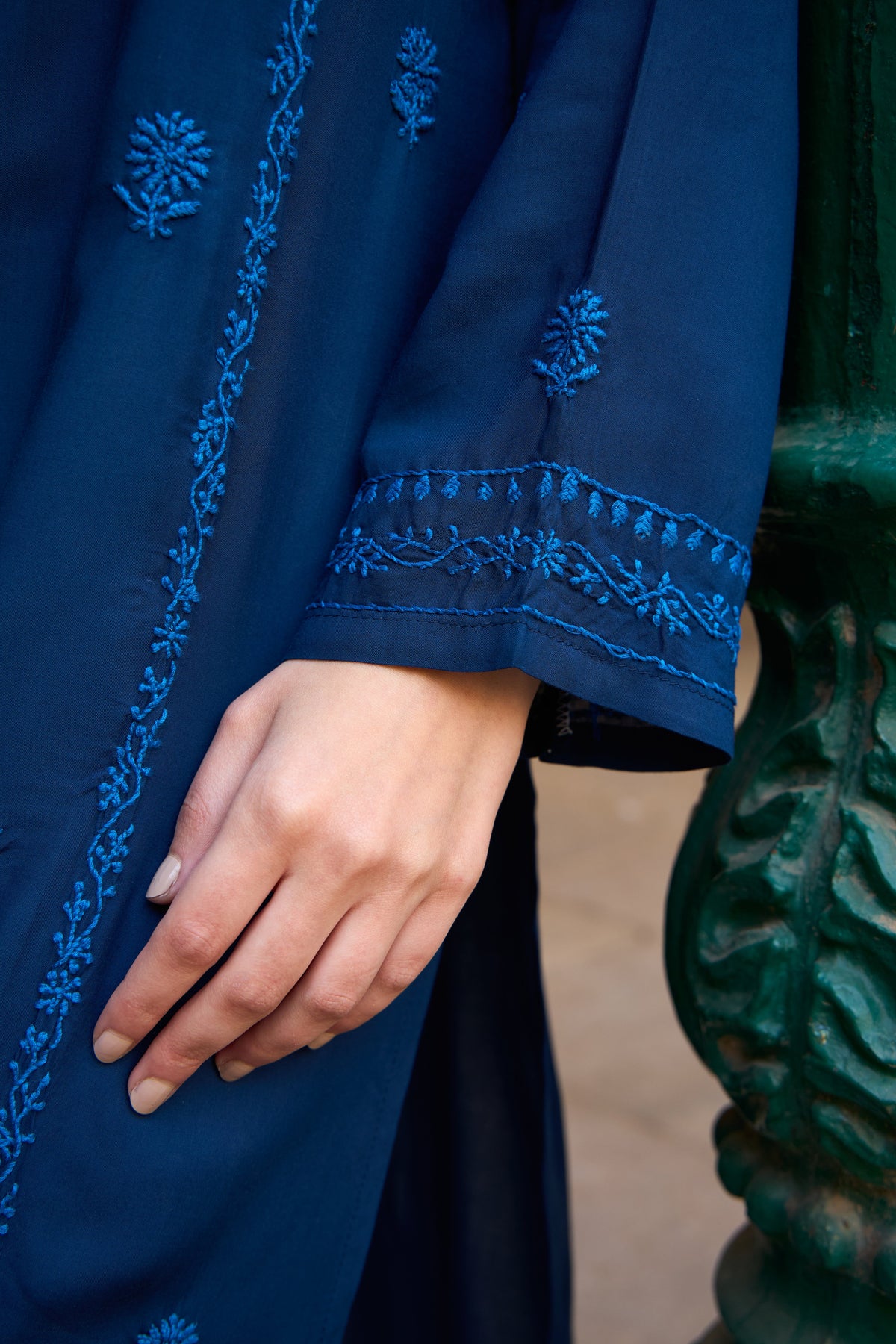 Nazm Modal Navy Blue Chikankari Kurta