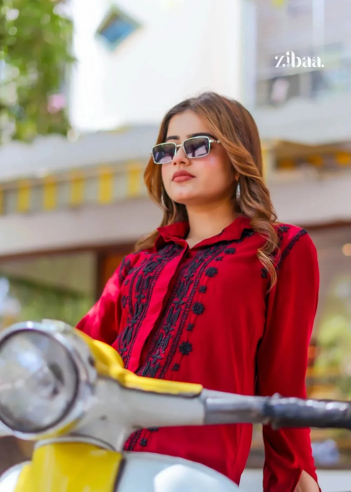 Husn Ruby Luxury Rayon Chikankari Shirt