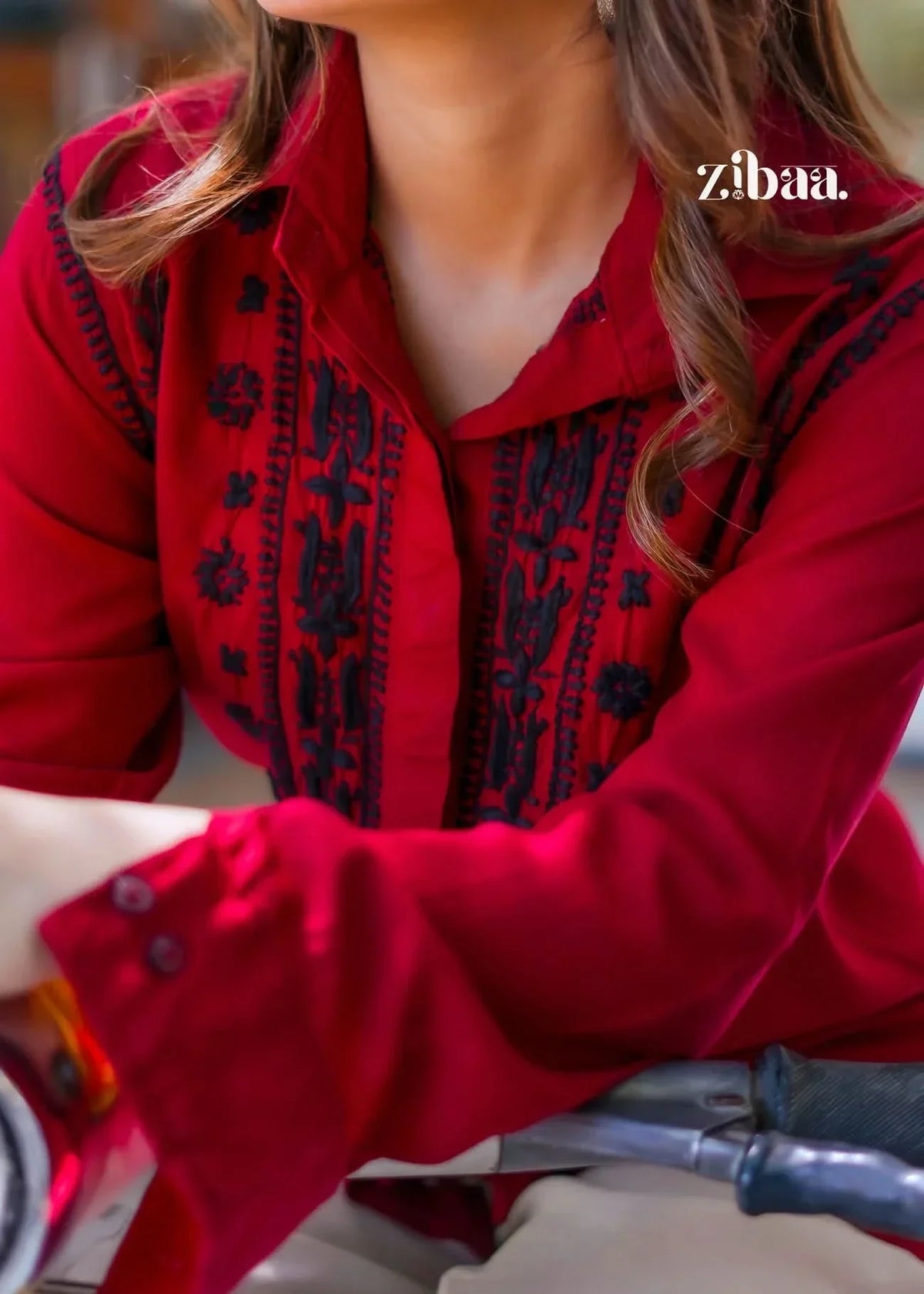 Husn Ruby Luxury Rayon Chikankari Shirt