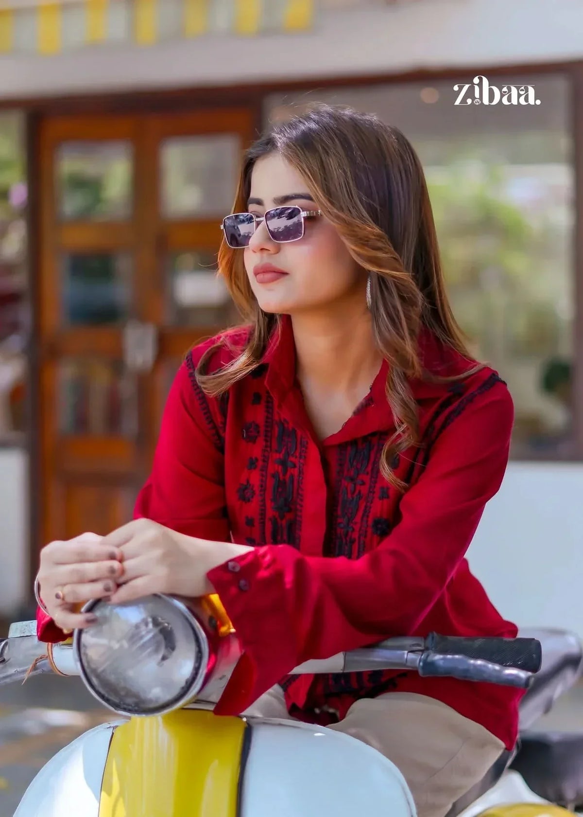 Husn Ruby Luxury Rayon Chikankari Shirt