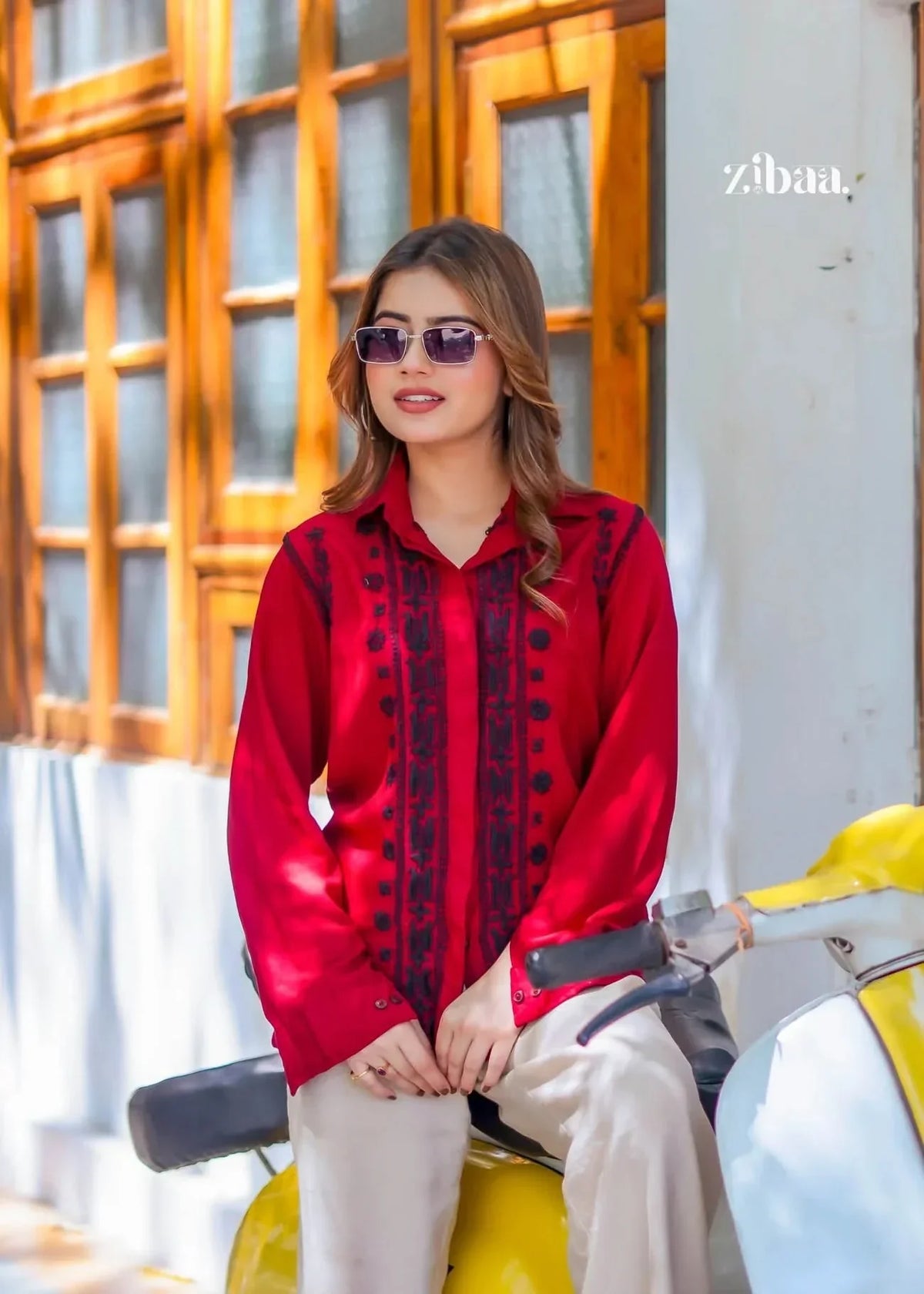 Husn Ruby Luxury Rayon Chikankari Shirt